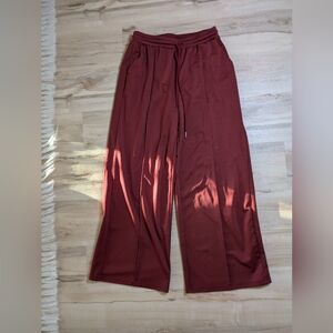 Burgundy Wide Leg Track Pants Medium